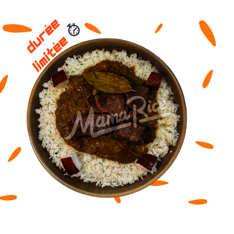 Cuisine africaine Cocorice Boeuf au restaurant africain et halal Mama Rice