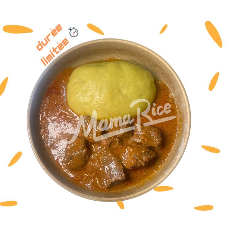 Cuisine africaine Foutou Boeuf au restaurant africain et halal Mama Rice