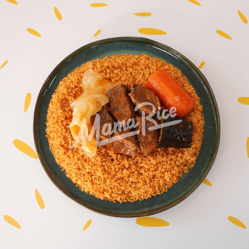 Cuisine africaine Thieb Rouge Boeuf au restaurant africain et halal Mama Rice