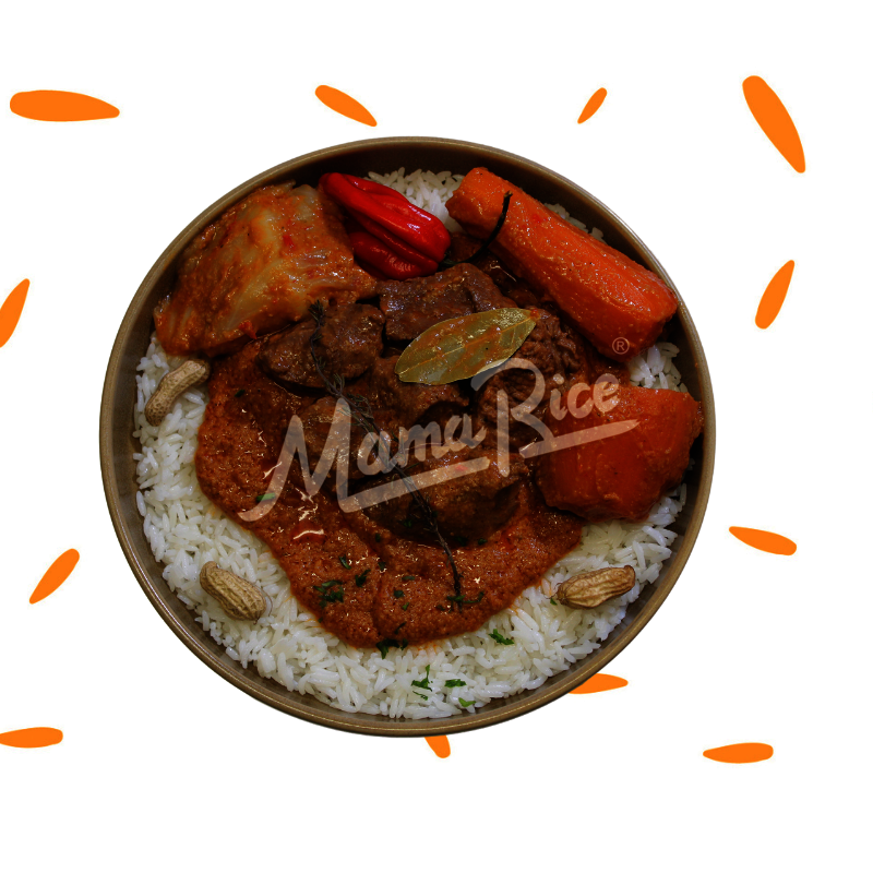 Cuisine africaine Mafé Boeuf 3 légumes au restaurant africain et halal Mama Rice
