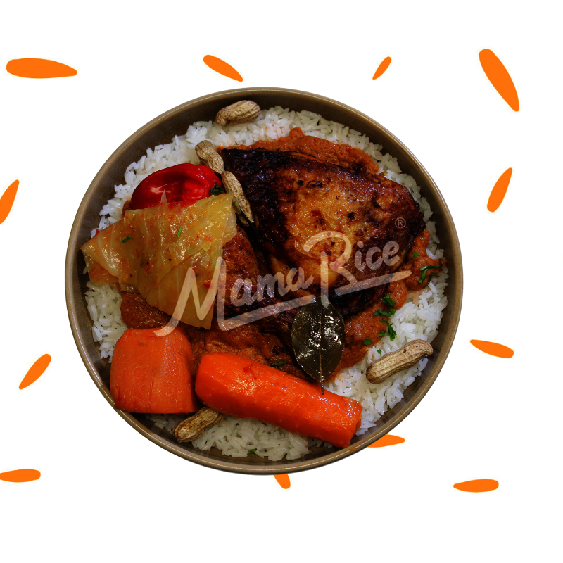 Cuisine africaine Mafé Poulet 3 légumes au restaurant africain et halal Mama Rice