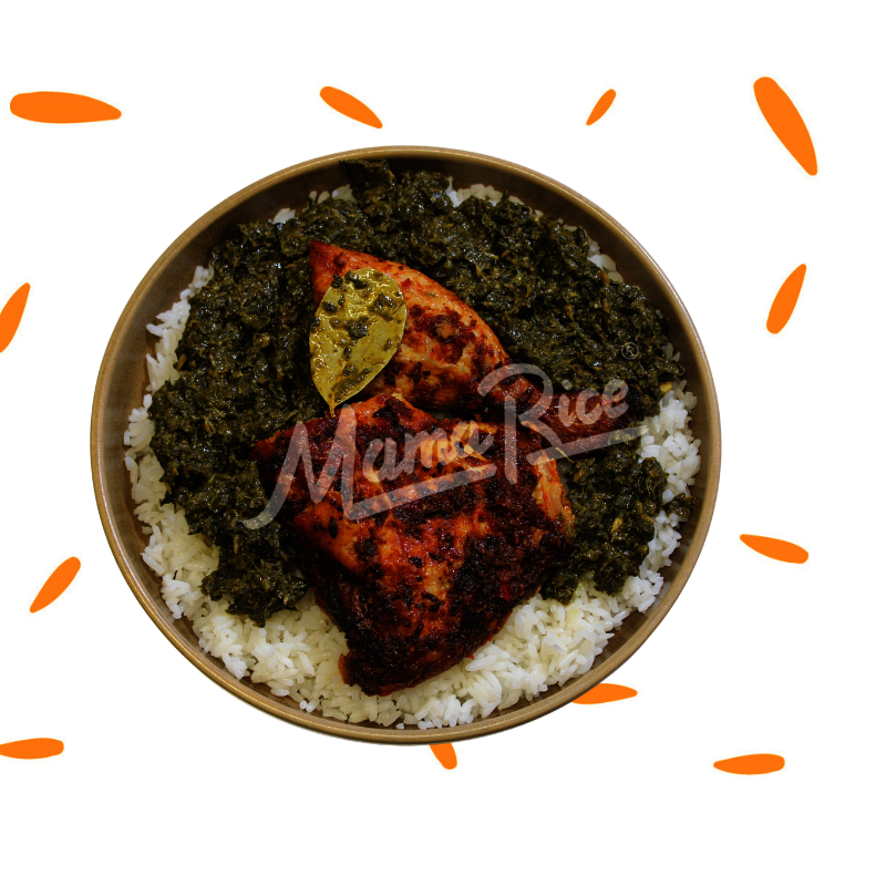 Cuisine africaine Saka-Saka Poulet au restaurant africain et halal Mama Rice