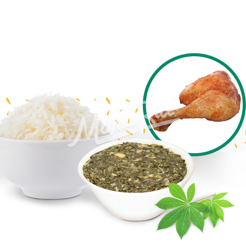 Cuisine africaine Saka-Saka Poulet au restaurant africain et halal Mama Rice