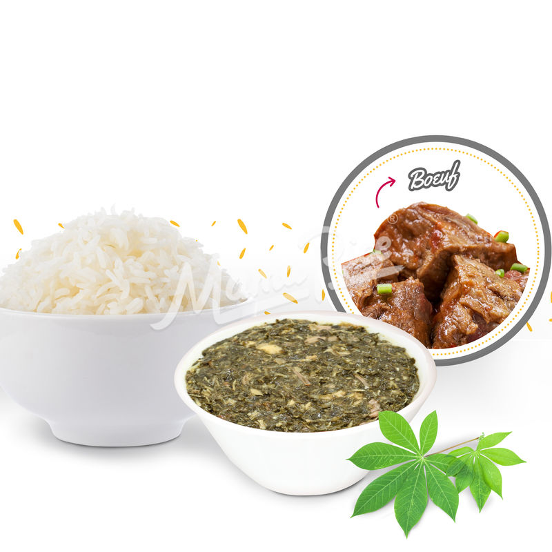 Cuisine africaine Saka-Saka Boeuf au restaurant africain et halal Mama Rice