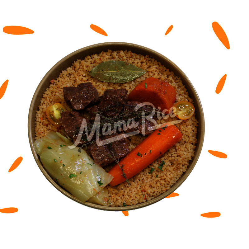 Cuisine africaine Thieb Blanc Boeuf au restaurant africain et halal Mama Rice