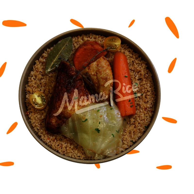 Cuisine africaine Thieb Blanc Poulet au restaurant africain et halal Mama Rice