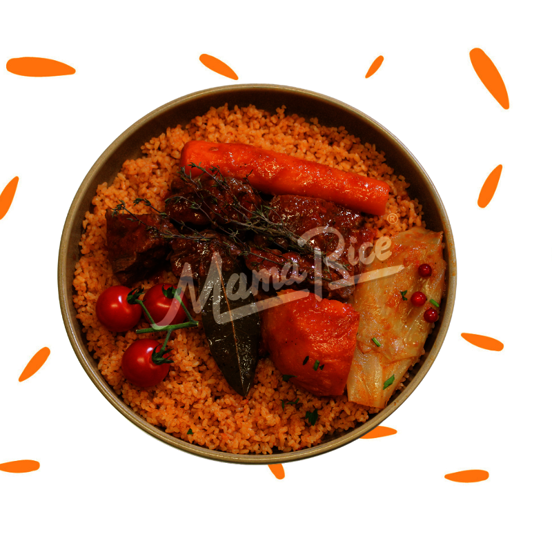 Cuisine africaine Thieb Rouge Boeuf au restaurant africain et halal Mama Rice