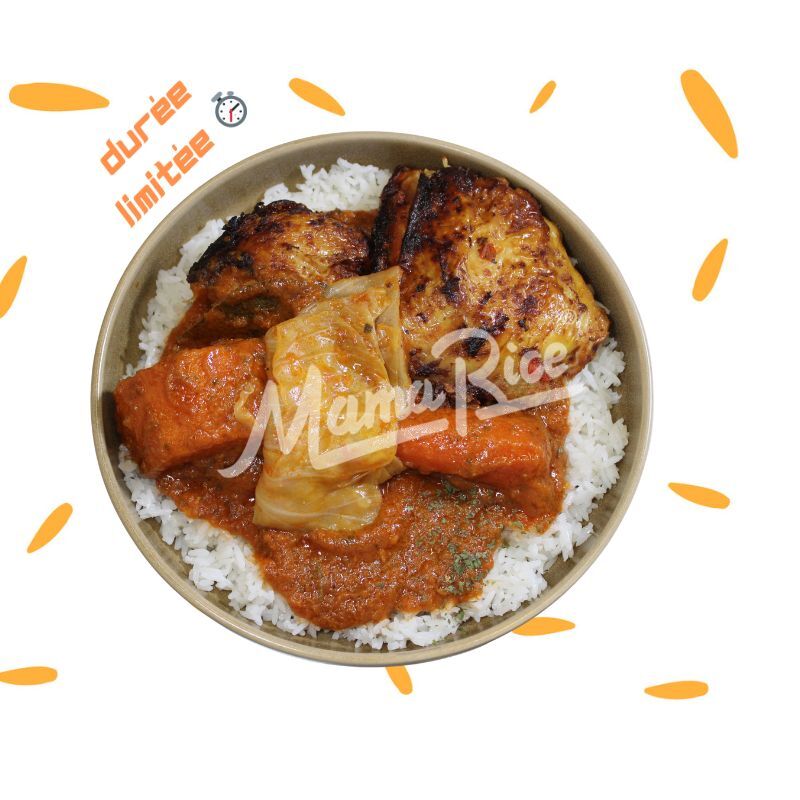 Cuisine africaine Thiou Poulet 3 Légumes ⏱️ au restaurant africain et halal Mama Rice