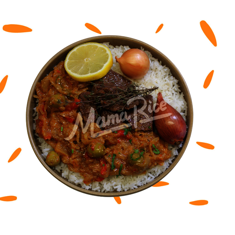 Cuisine africaine Yassa Boeuf au restaurant africain et halal Mama Rice