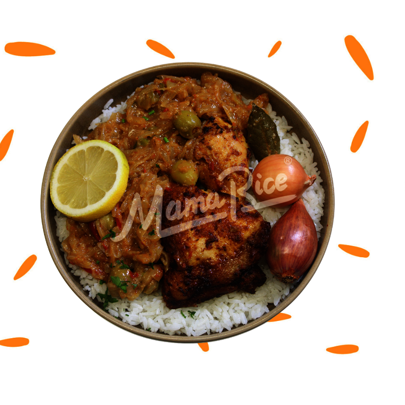 Cuisine africaine Yassa Poulet au restaurant africain et halal Mama Rice